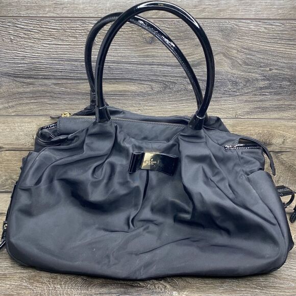 kate spade Handbags - Kate Spade Cross Body Black Puffy Nylon Diaper Bag Gently Used